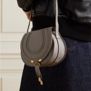 Chloe Marcie Small Saddle Bag in Grey NWT